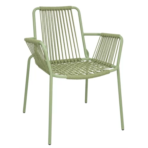 Fauteuils design corde Bolero Melbourne vert clair (lot de 4)