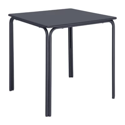 Table carrée en acier Bolero Adeline 700mm bleu ardoise