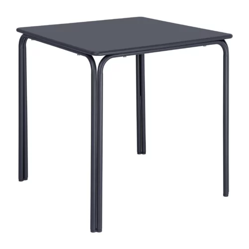 Table carrée en acier Bolero Adeline 700mm bleu ardoise