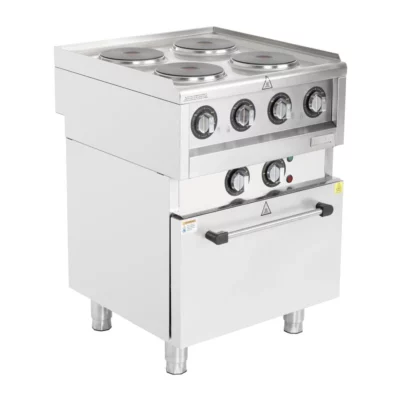 Fourneau électrique 4 feux sur four à convection Buffalo Série 600