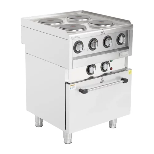 Fourneau électrique 4 feux sur four à convection Buffalo Série 600