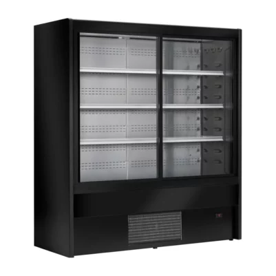 Vitrine libre-service réfrigérée Zoin Cervinho noire avec portes coulissantes 1200mm